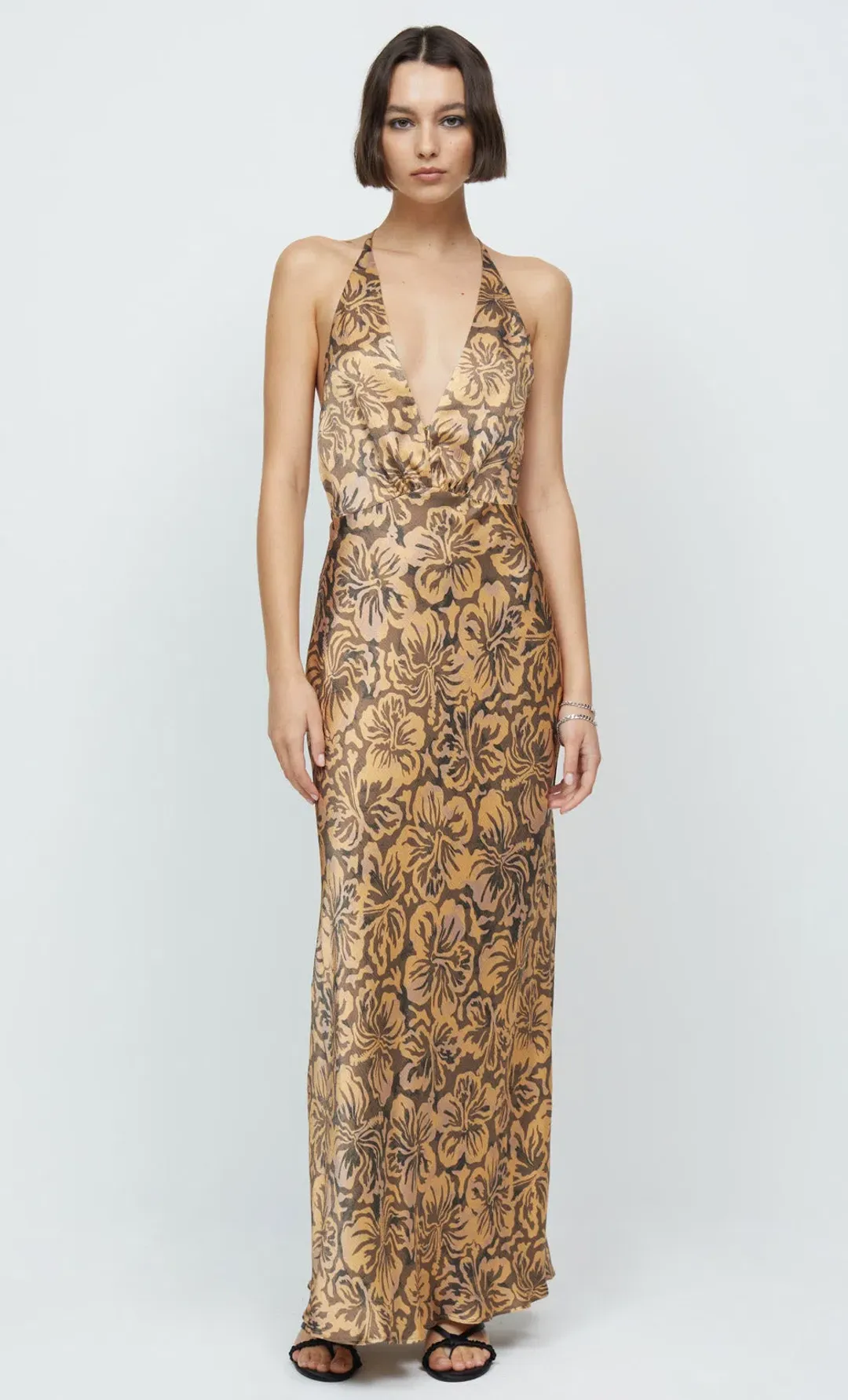 Bec & Bridge Samara Halter Maxi Dress Floral Size 8 for rent on The Volte - main image