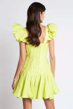 Aje Breathless Frill Mini Dress Green Size AU 6 for rent on The Volte - image 4