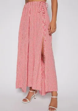 Scanlan And Theodore Gingham Drawcord Set Red (One Size Fits All) for rent on The Volte - image 3