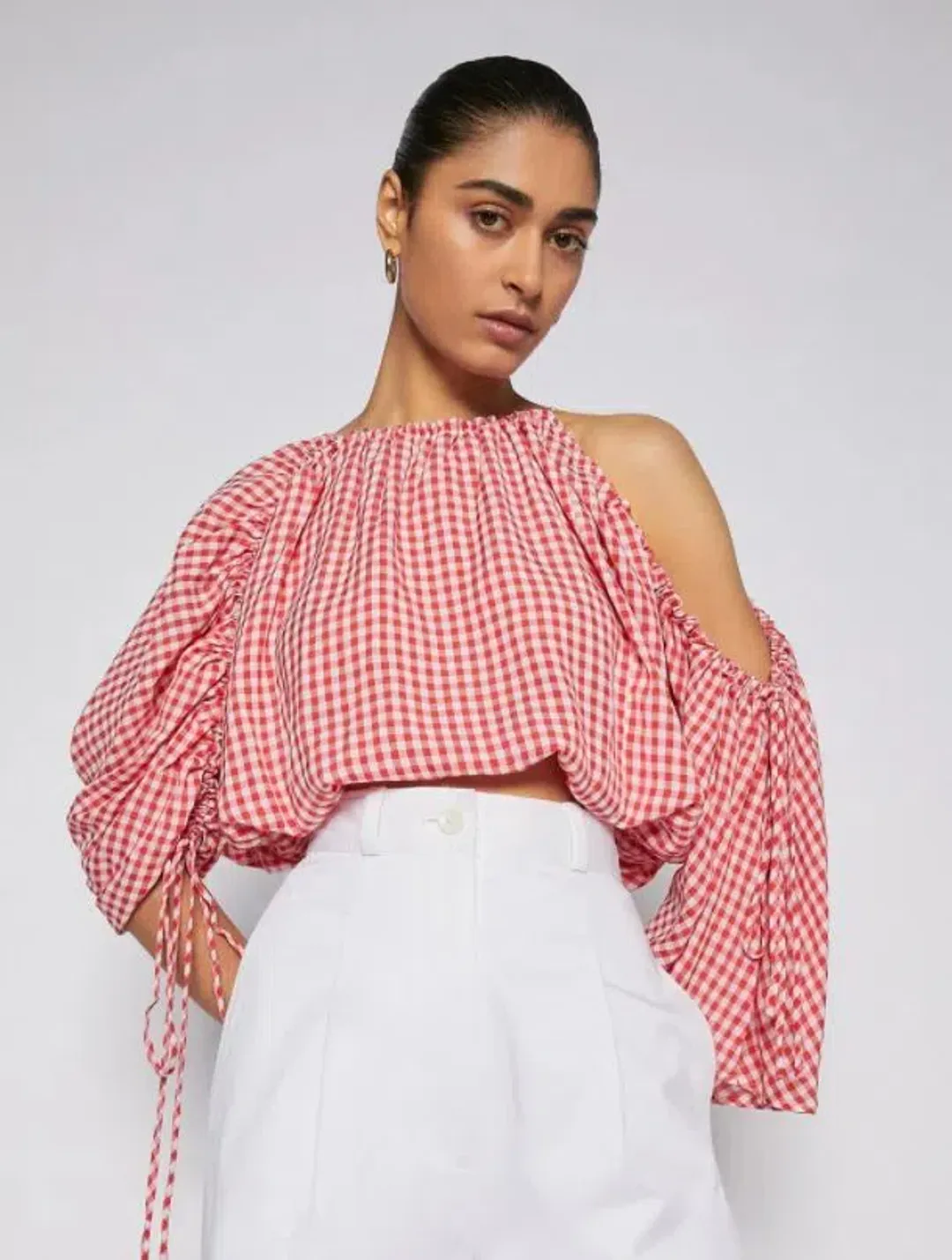 Scanlan And Theodore Gingham Drawcord Set Red (One Size Fits All) for rent on The Volte - main image