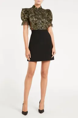 Rebecca Vallance Clementine Short Sleeve Mini Dress Black Size 12 for rent on The Volte - image 1