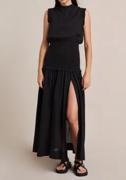 Bec & Bridge Felice Shirred Maxi Dress Black Size 8 / S for rent on The Volte - image 1