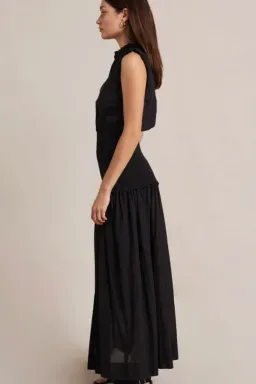 Bec & Bridge Felice Shirred Maxi Dress Black Size 8 / S for rent on The Volte - image 4