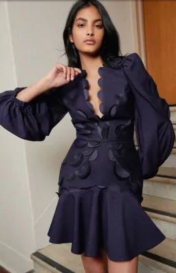 Acler Dixon Mini Dress Navy Size 6 for rent on The Volte - image 2