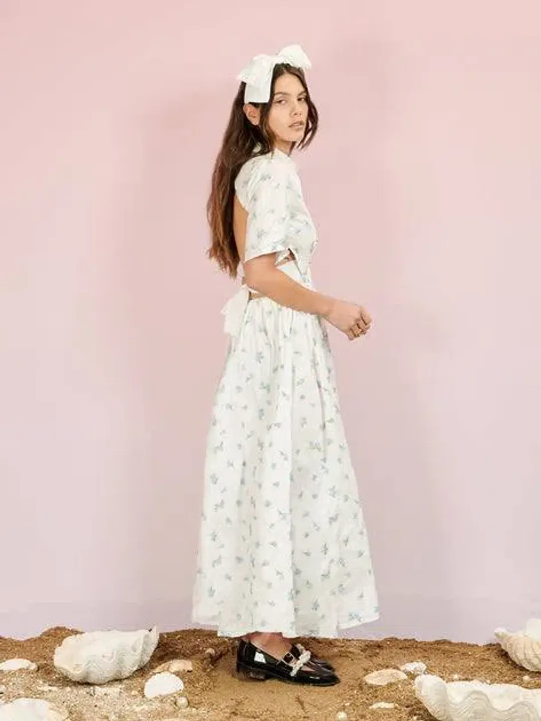 Sister Jane Dream Lapis Shell Shirt Dress Brilliant White Size M+ / Au 12 for rent on The Volte - main image