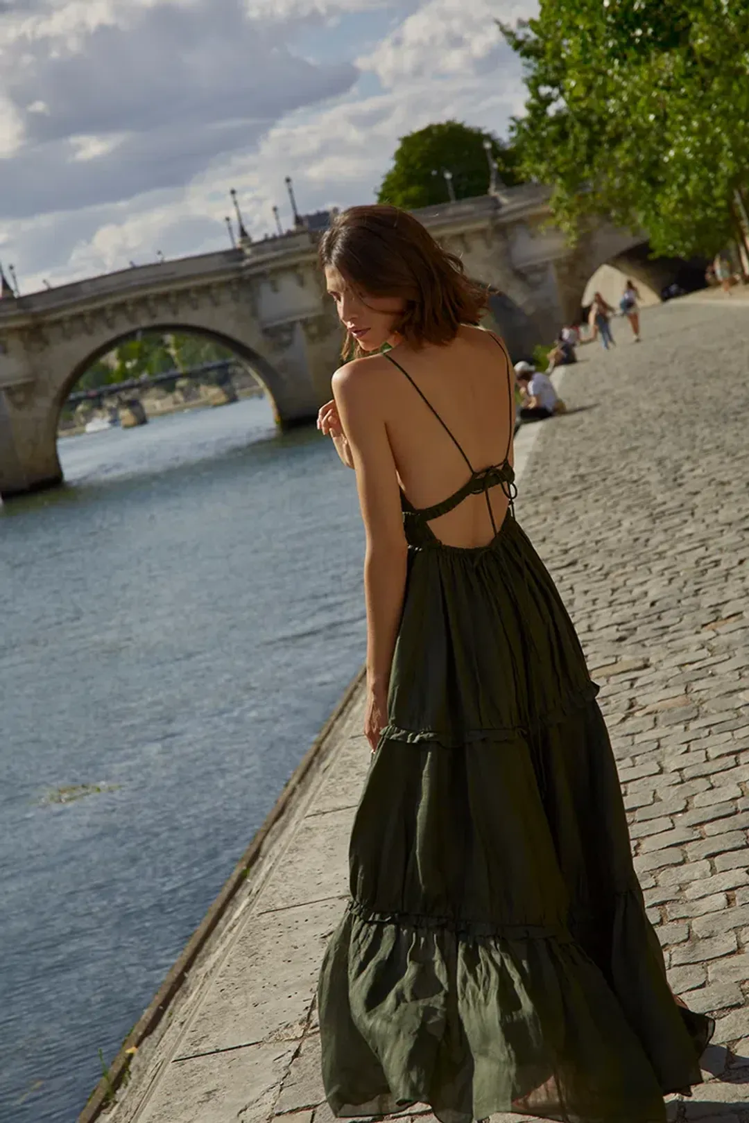 Joslin Studio Liana 2.0 Linen Maxi Dress Forest Size 10 for rent on The Volte - main image