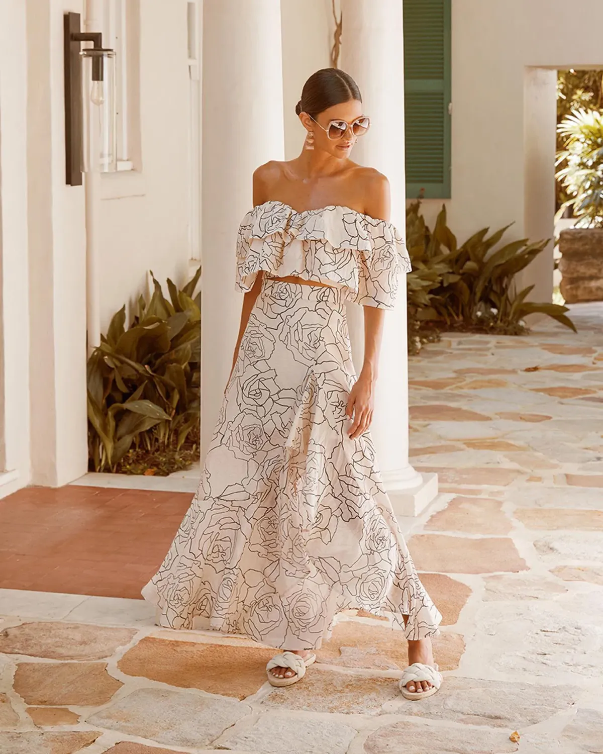 Sheik Catalina Top And Maxi Skirt Set Print Size 10 - Image 1