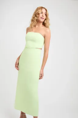 Kookai Oyster Cut Out Midi Dress Lime Green Size 40/Au 12 for rent on The Volte - image 2