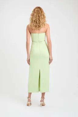 Kookai Oyster Cut Out Midi Dress Lime Green Size 40/Au 12 for rent on The Volte - image 3