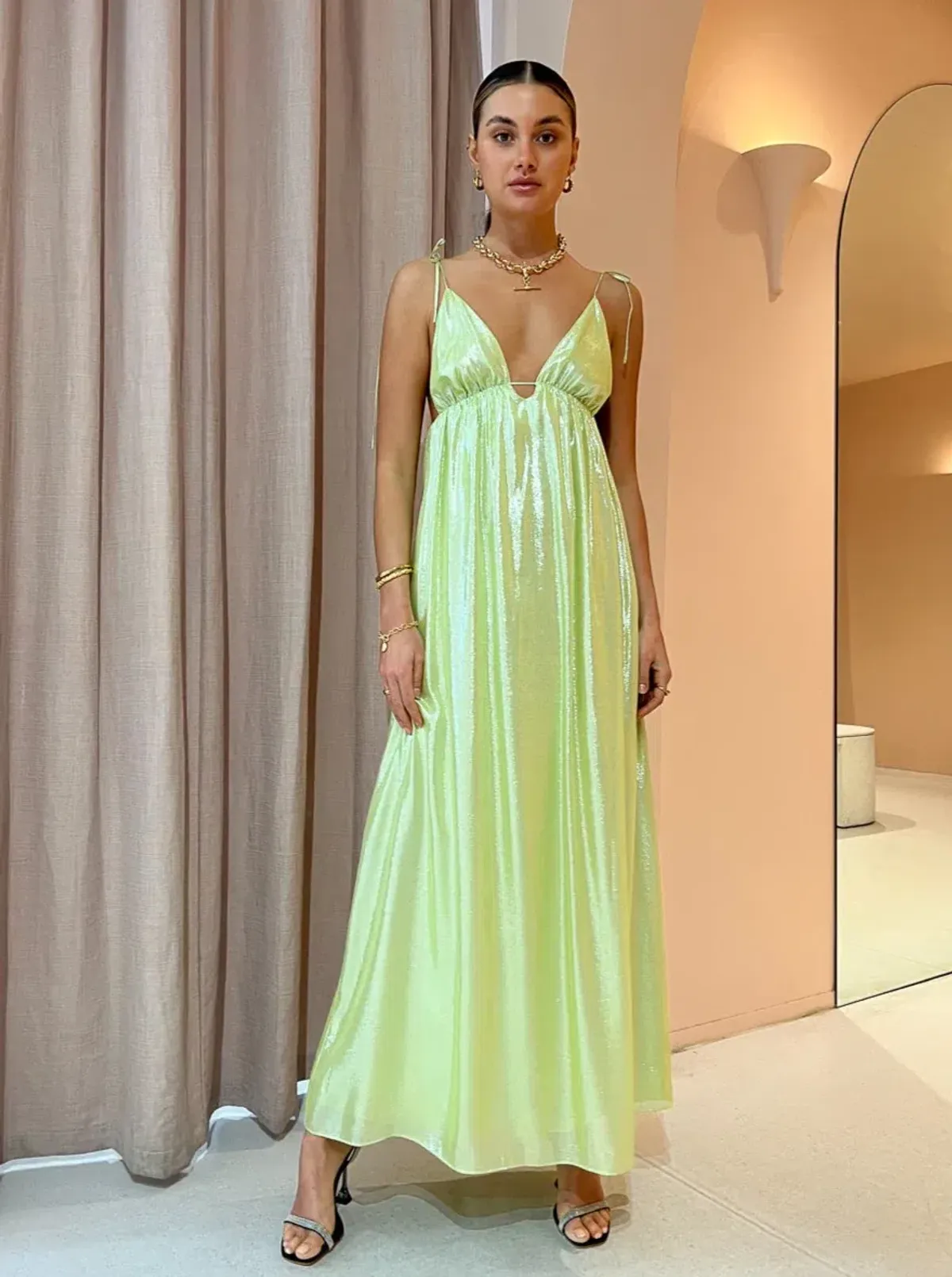 Manning Cartel Neon Heart Dress Green Size 6 - Image 1