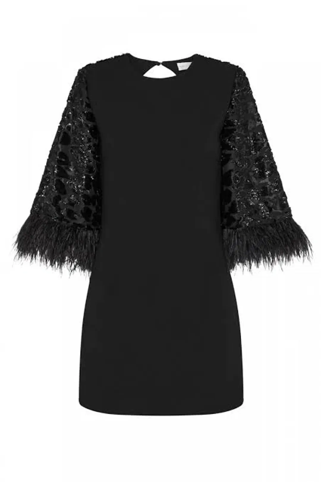 Rebecca Vallance Aspen Cape Mini Dress Black Size 8 for rent on The Volte - main image