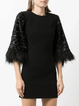 Rebecca Vallance Aspen Cape Mini Dress Black Size 8 for rent on The Volte - image 2