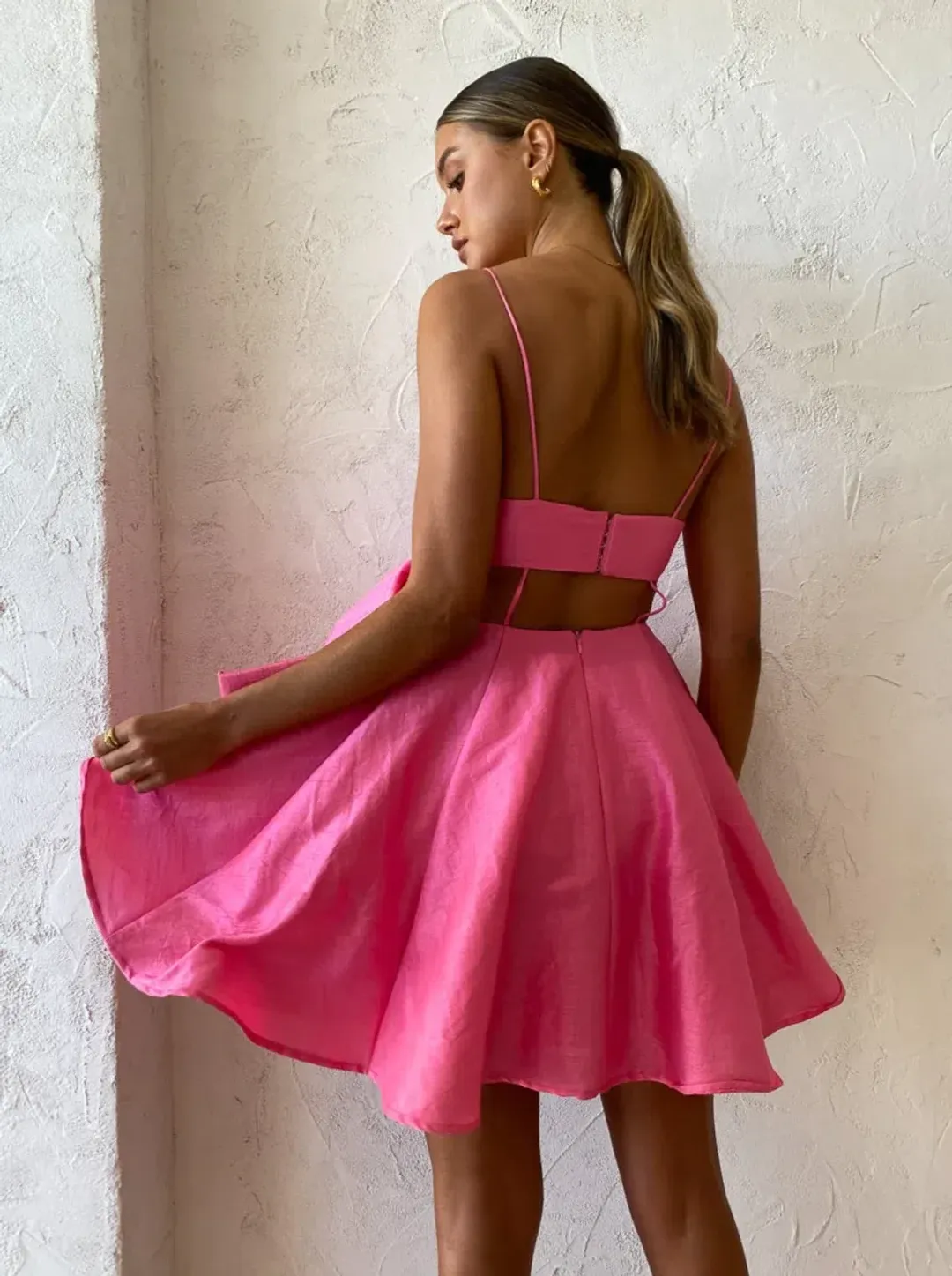 Helen O’connor Valentine Dress In Flamingo Pink Size AU 10 for rent on The Volte - main image