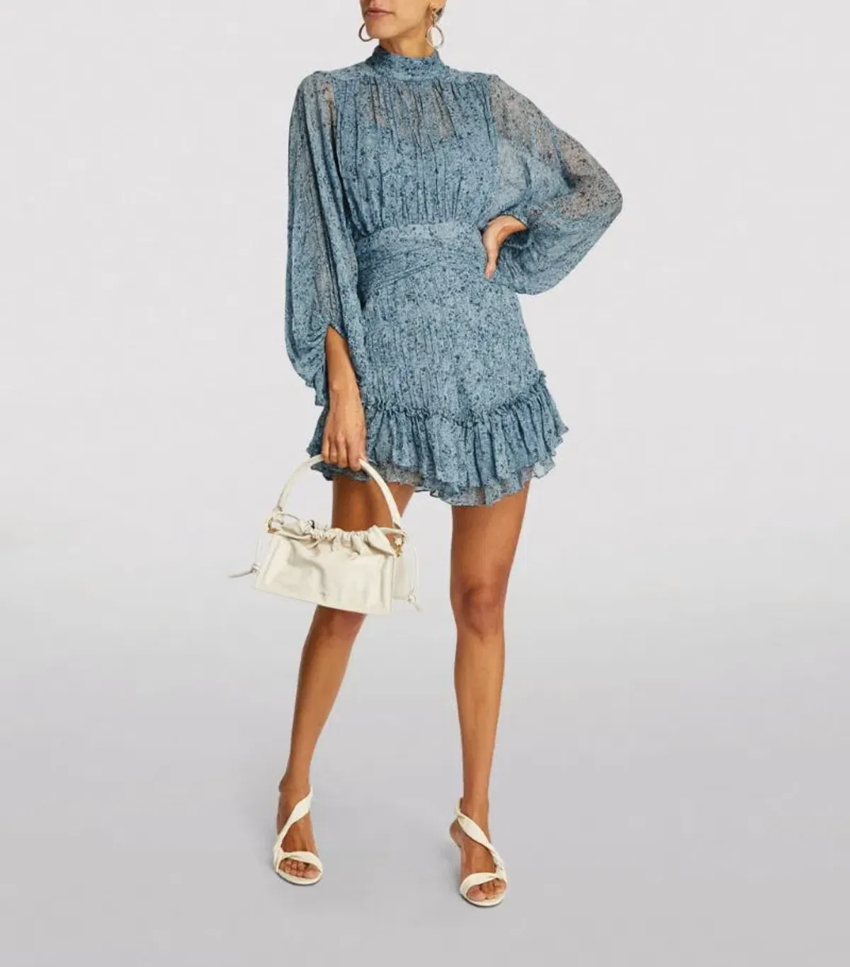 Shona Joy Harmony Ruched Mini Dress Blue Size AU 16 - Image 1