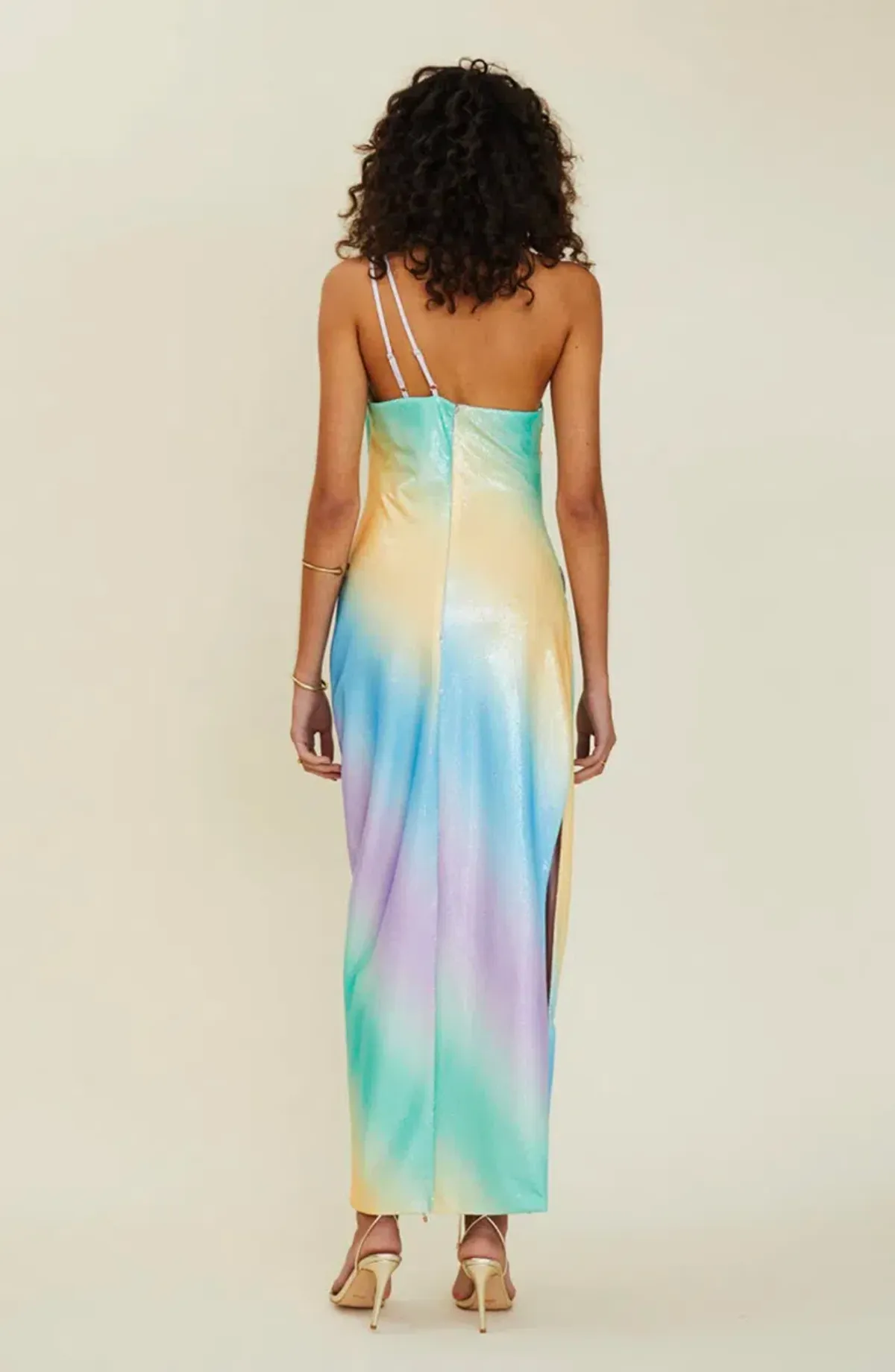 Suboo Ombre One Shoulder Split Maxi Multi Color Size S / AU 8 - Image 4