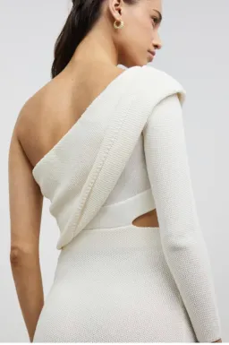 Camilla and Marc Javier Knit Cut-out Midi Dress in White Size S / AU 8 for rent on The Volte - image 5