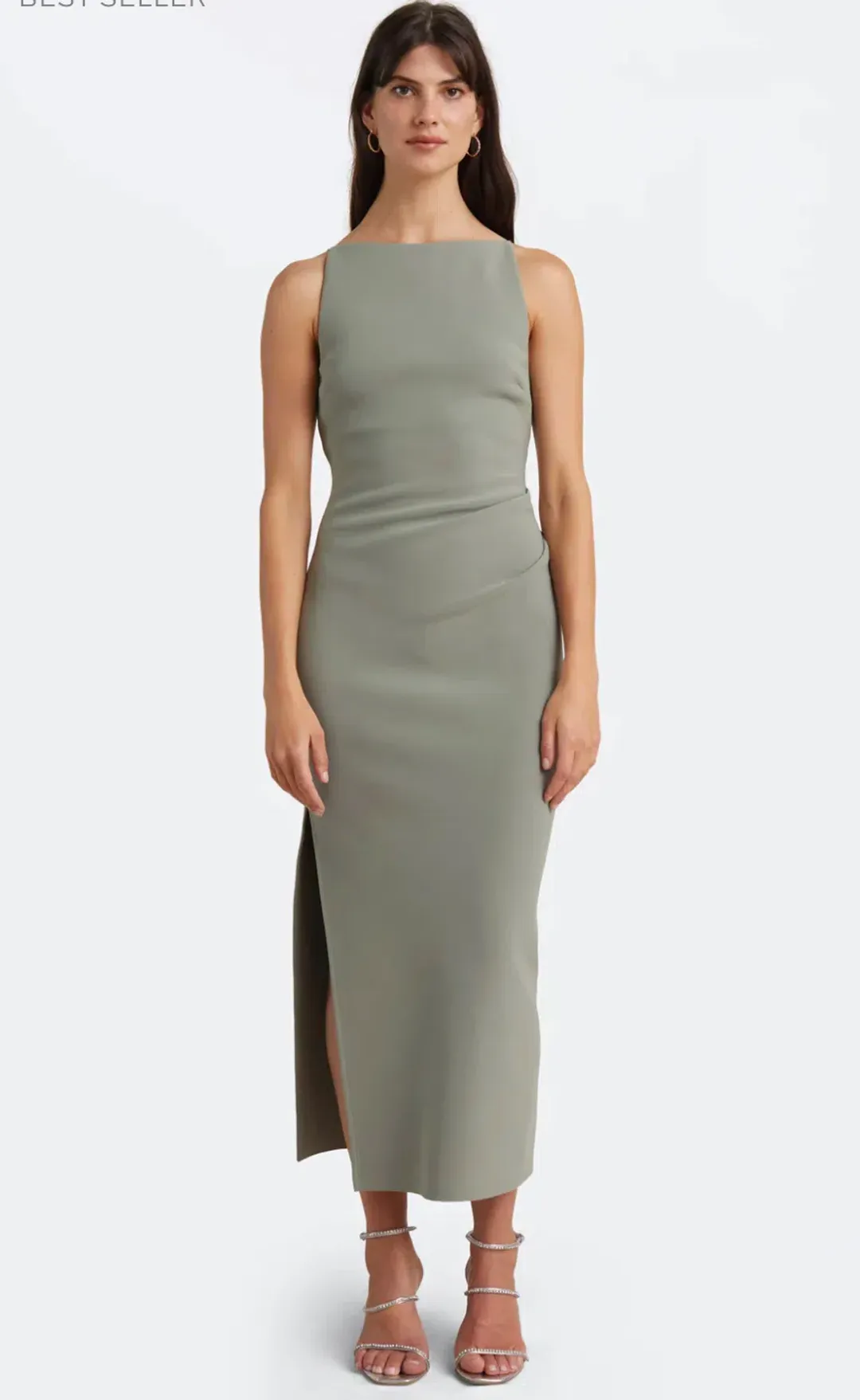 Bec & Bridge Be Mine Tuck Dress in Sage Green Size AU 6 for rent on The Volte - main image