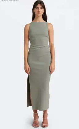 Bec & Bridge Be Mine Tuck Dress in Sage Green Size AU 6 for rent on The Volte - image 1