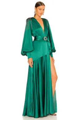 Bronx and Banco Carmen Gown Emerald Size XS / AU 6 for rent on The Volte - image 2