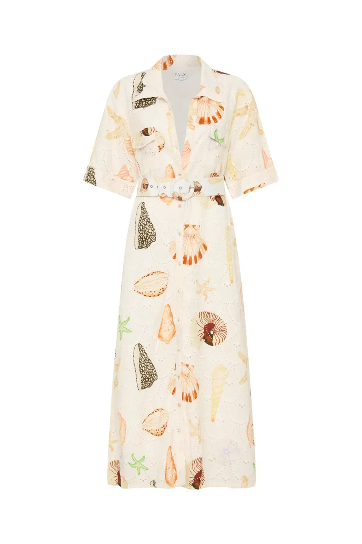 Palm Noosa Souvenir Midi Dress in Shells Size 10 - Image 3