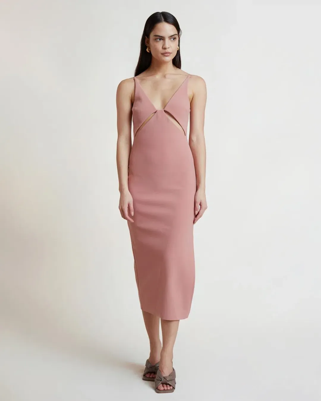 Bec & Bridge Livania Cut Out Midi Dress Grapefruit Size 8 / S for rent on The Volte - main image