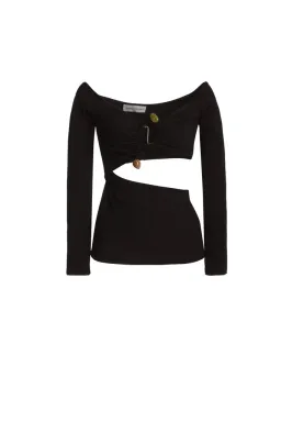 Christopher Esber Distort Quartz Shoulderless Top Black Size 6 for rent on The Volte - image 4