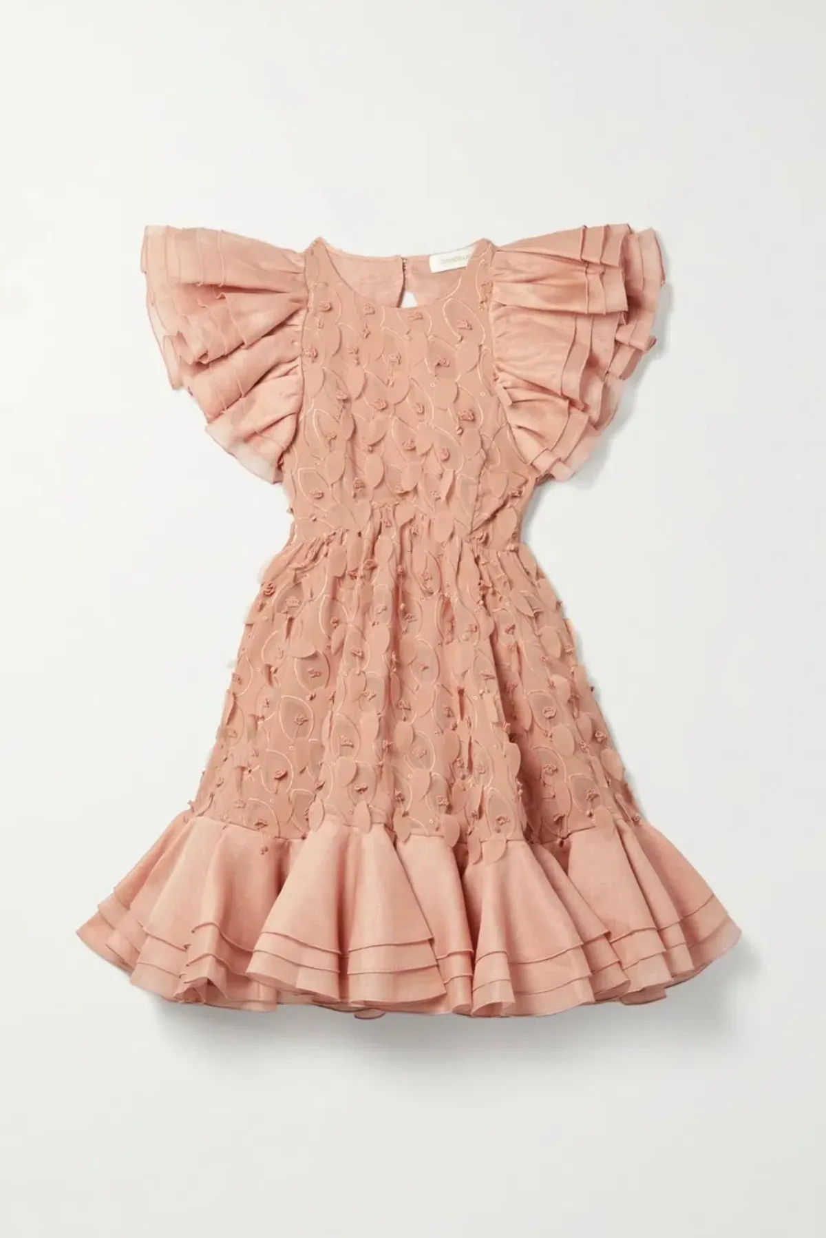 Zimmermann The Dancer Frilled Mini Dress in Blush Size 1 (AU 10) - Image 3