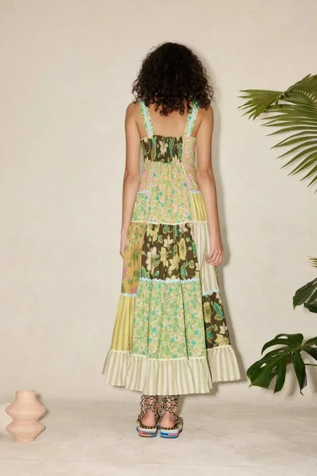 Alemais Winnie Spliced Midi Dress Multi Size AU 8 for rent on The Volte - main image