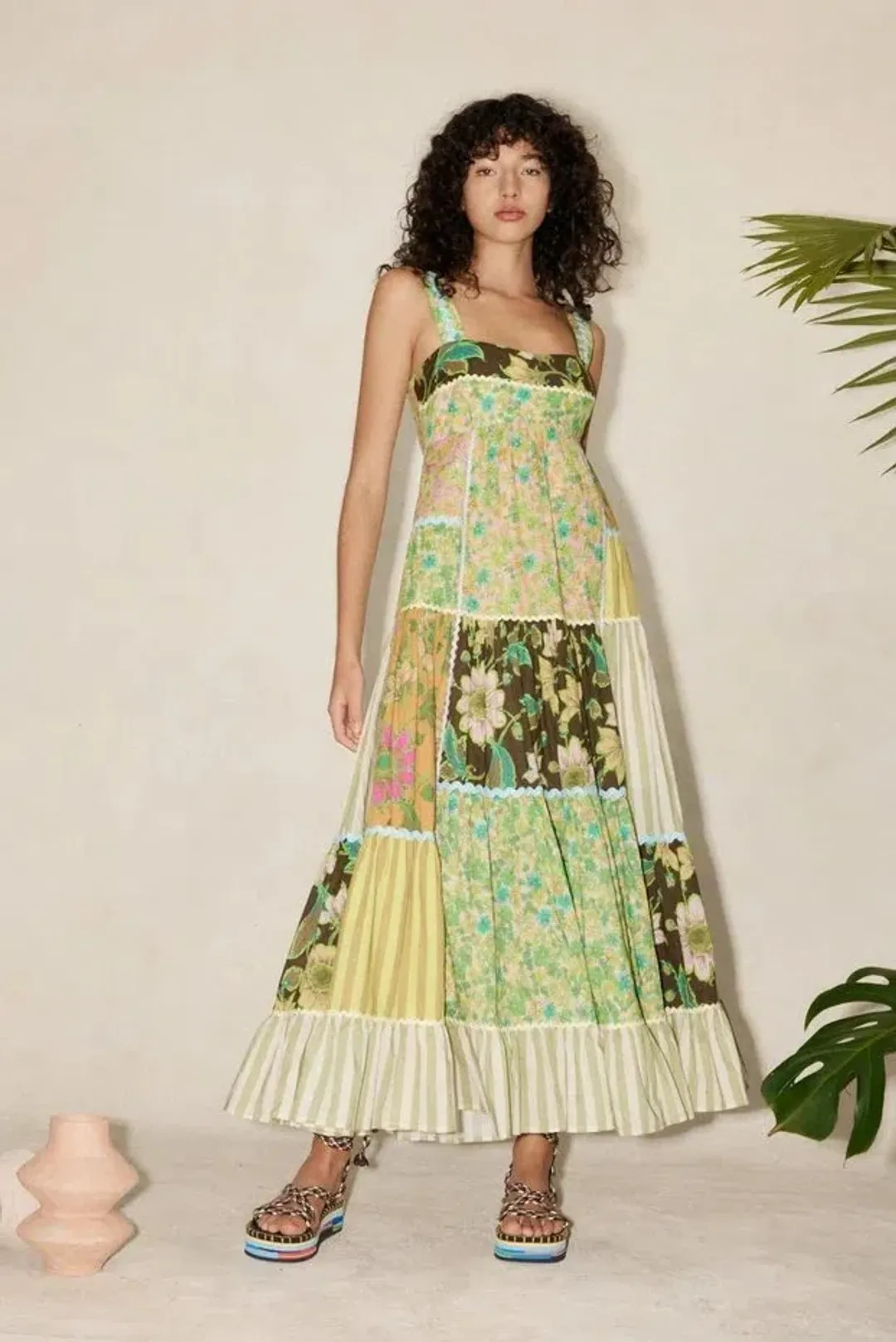 Alemais Winnie Spliced Midi Dress Multi Size AU 8 for rent on The Volte - main image