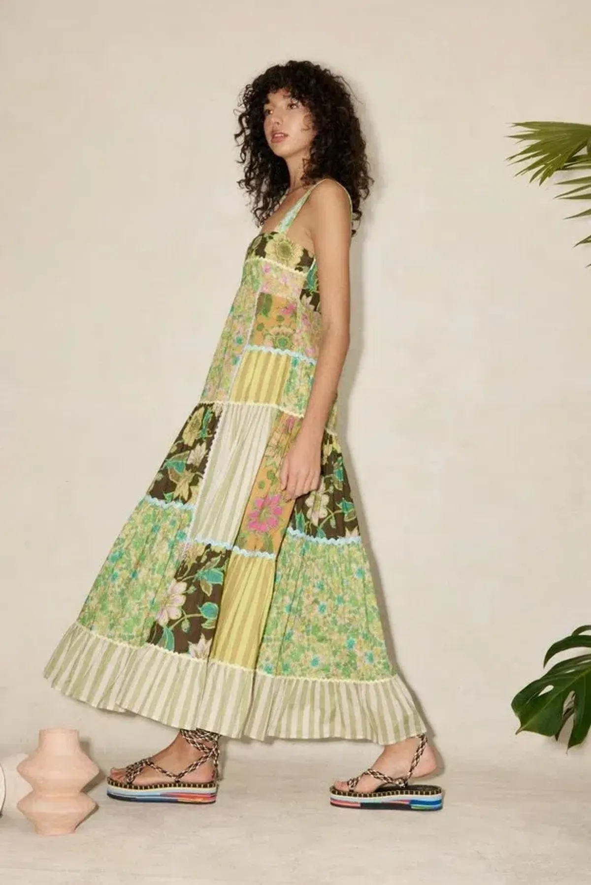 Alemais Winnie Spliced Midi Dress Multi Size AU 8 - Image 2