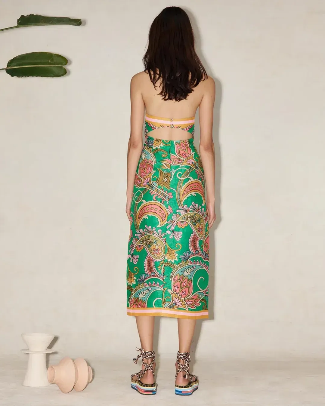 Alemais Marion Bodice Dress Emerald/Print Size 8 for rent on The Volte - main image