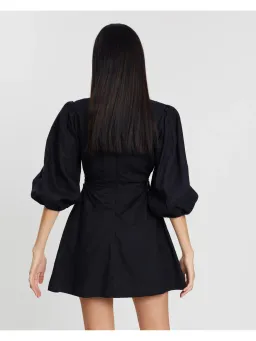 Bec & Bridge Lottie Puff Sleeve Mini Dress Black Size AU 6 for rent on The Volte - image 3