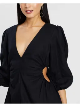 Bec & Bridge Lottie Puff Sleeve Mini Dress Black Size AU 6 for rent on The Volte - image 2