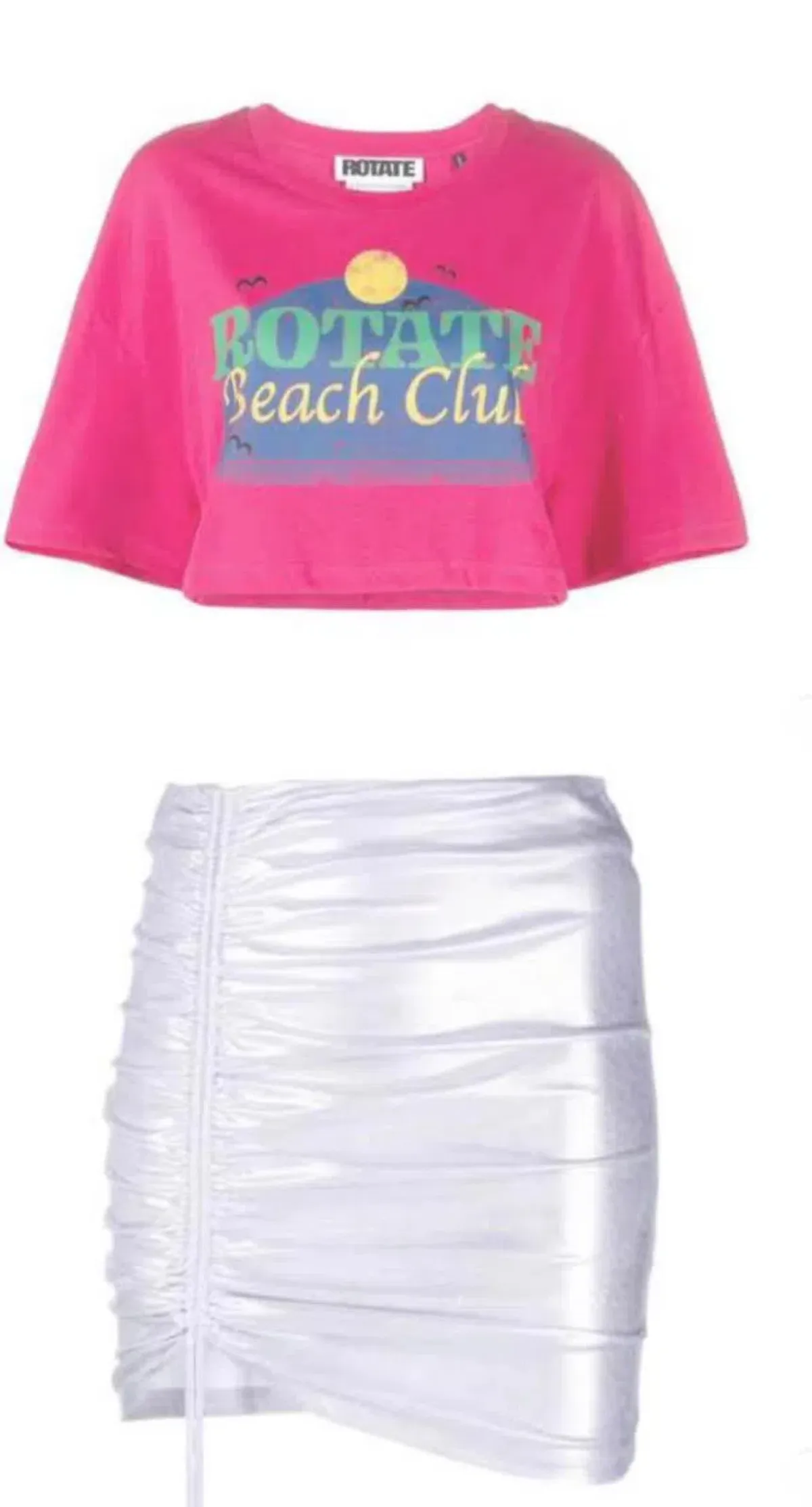 Rotate By Birger Christensen top and skirt set Pink Size AU 8 - Image 1