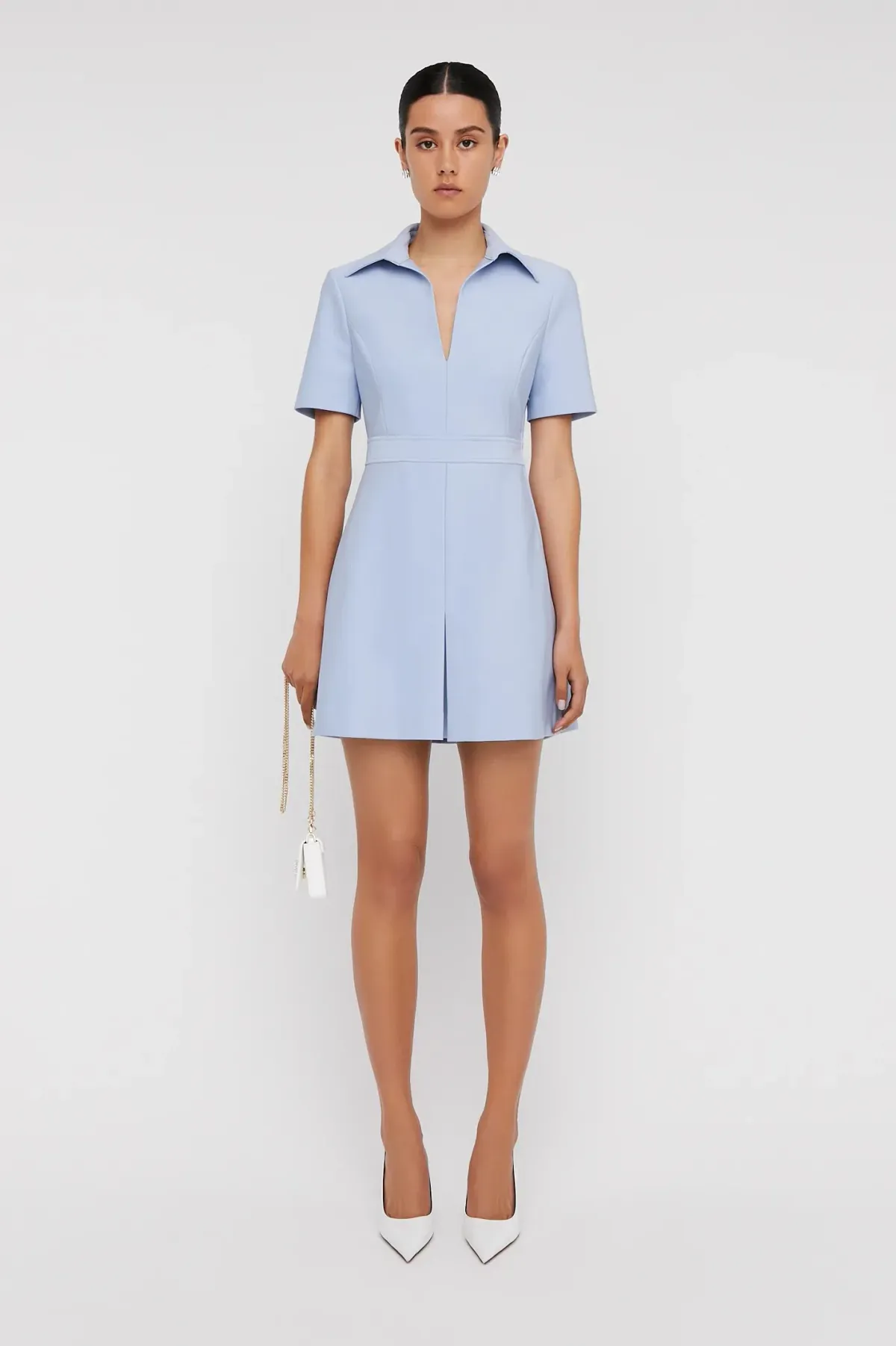 Scanlan Theodore Italian Milano Pleat Dress Blue Size AU 6 - Image 1