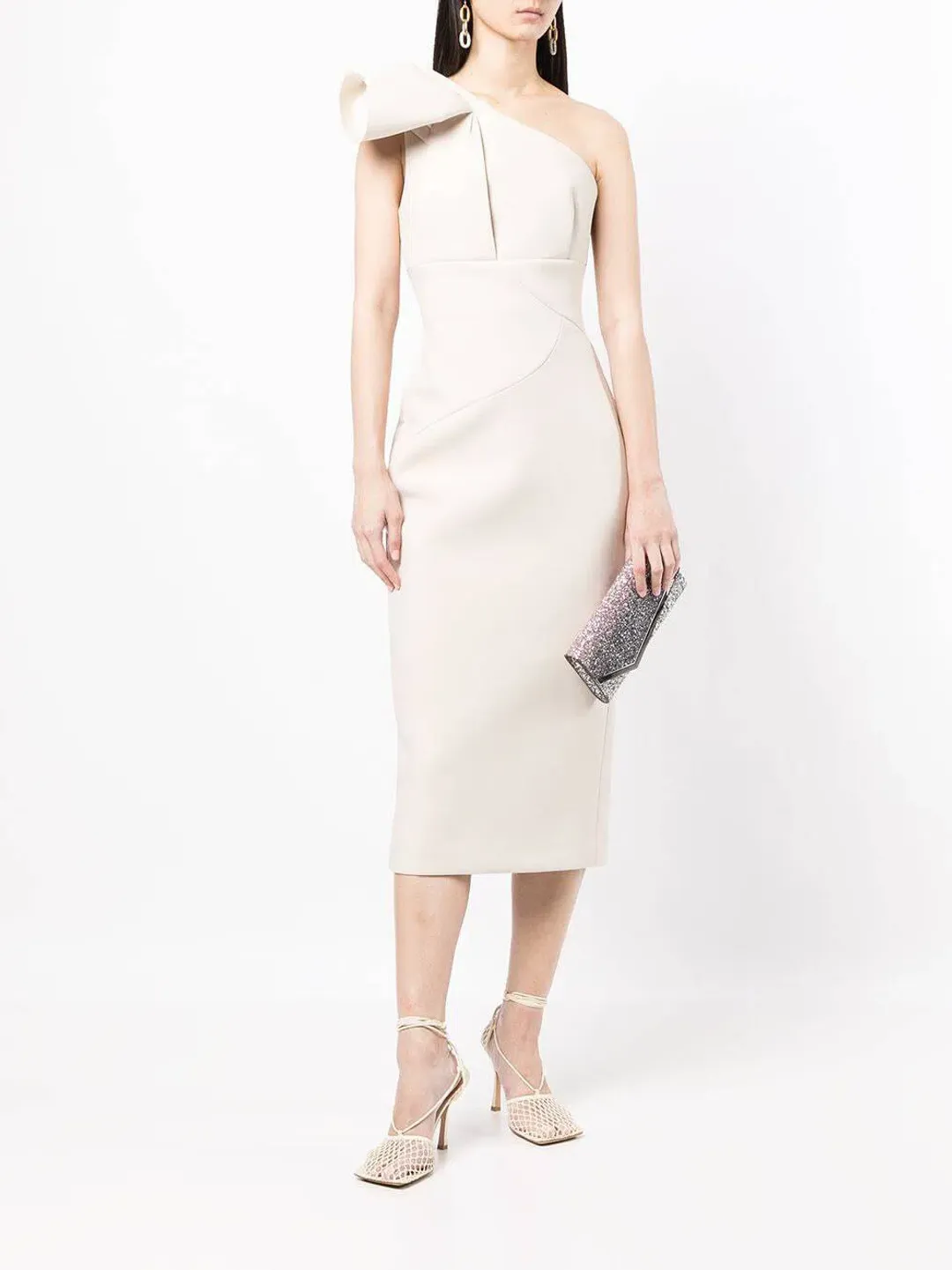 Rachel Gilbert Miche Midi Dress Stone Cream Size 3 /AU 12 for rent on The Volte - main image
