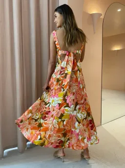 Acler Tate Midi Dress in Pink Bouquet Size 14 for rent on The Volte - image 2