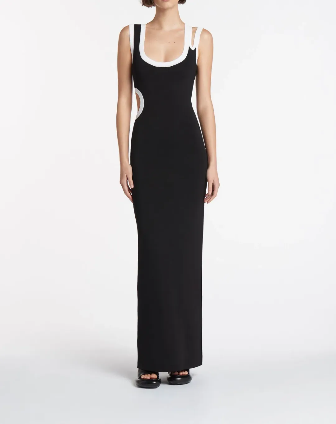 Sir the Label Evalina Cut Out Maxi Dress Black/White Size 0 / Au 6 for rent on The Volte - main image