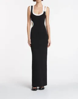 Sir the Label Evalina Cut Out Maxi Dress Black/White Size 0 / Au 6 for rent on The Volte - image 1