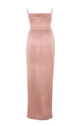 House of CB Adrienne Satin Strapless Gown Blush Size S / Au 8 for rent on The Volte - image 7