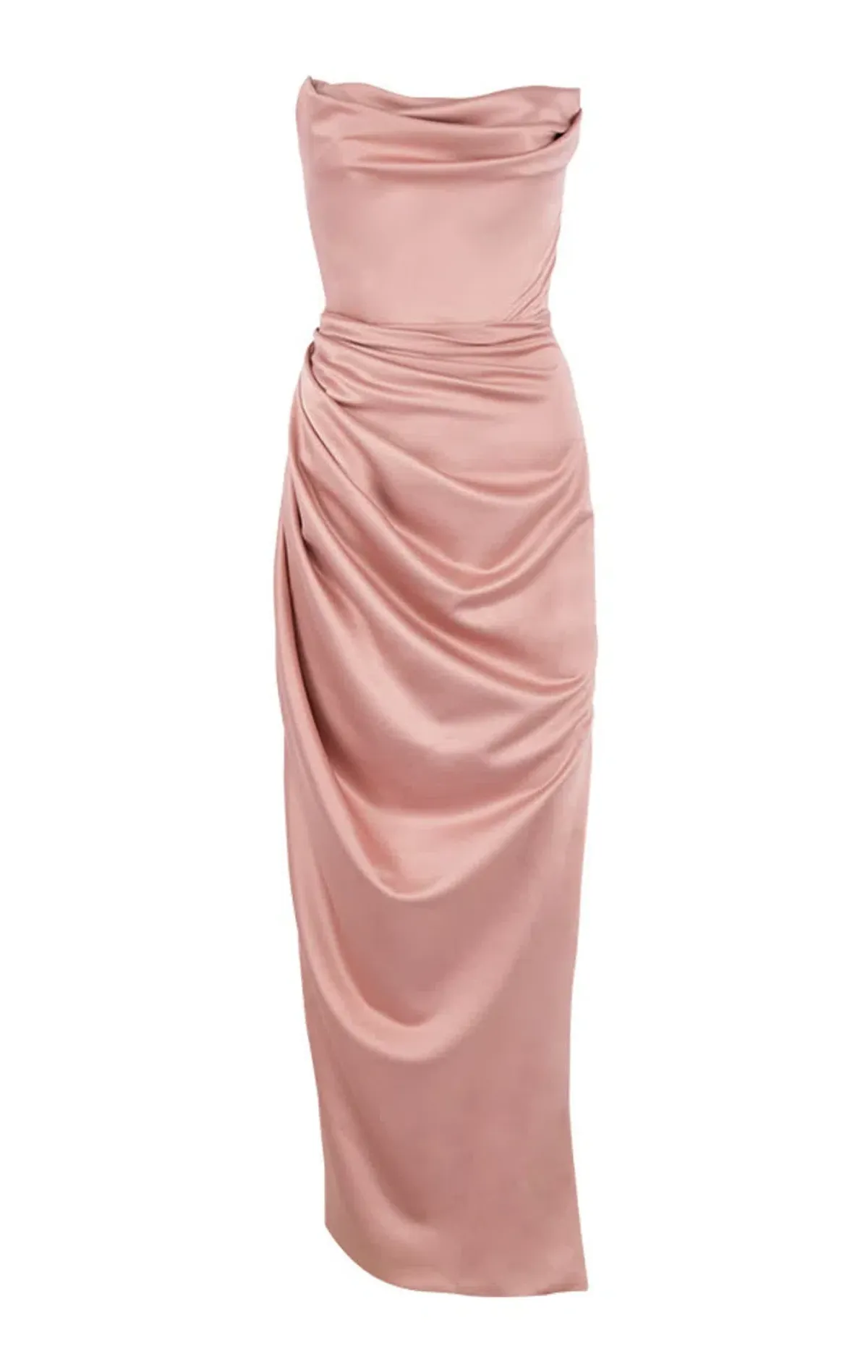 House of CB Adrienne Satin Strapless Gown Blush Size S / Au 8 - Image 5