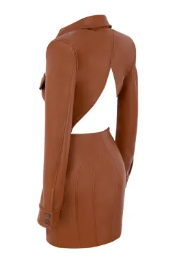 House of CB Crystal Backless Blazer Mini Dress Tan Size S / Au 8 for rent on The Volte - image 5