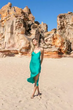 Turquoise Lane Slinky Slip Dress Green Size 10 / M for rent on The Volte - image 2