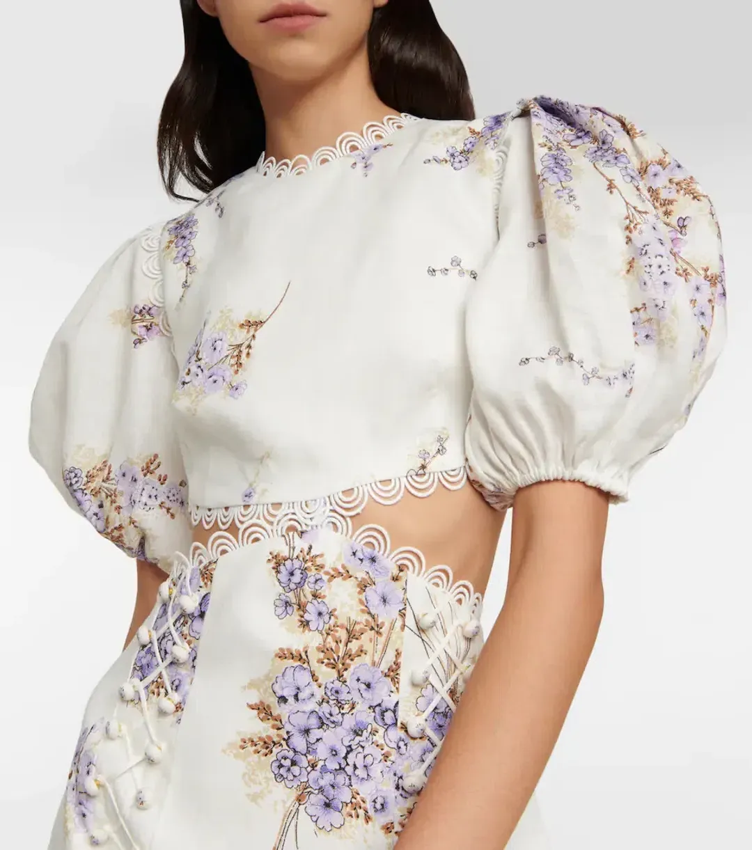 Zimmermann Jude Cut Out Mini Dress Floral Size 1 / Au 10 for rent on The Volte - main image