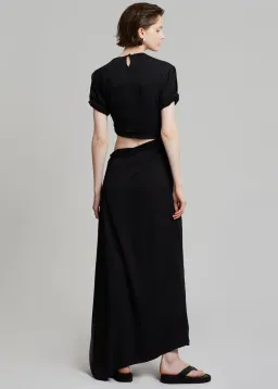 Christopher Esber Roll Sleeve Tee Dress Black Size 6 / XS for rent on The Volte - image 3