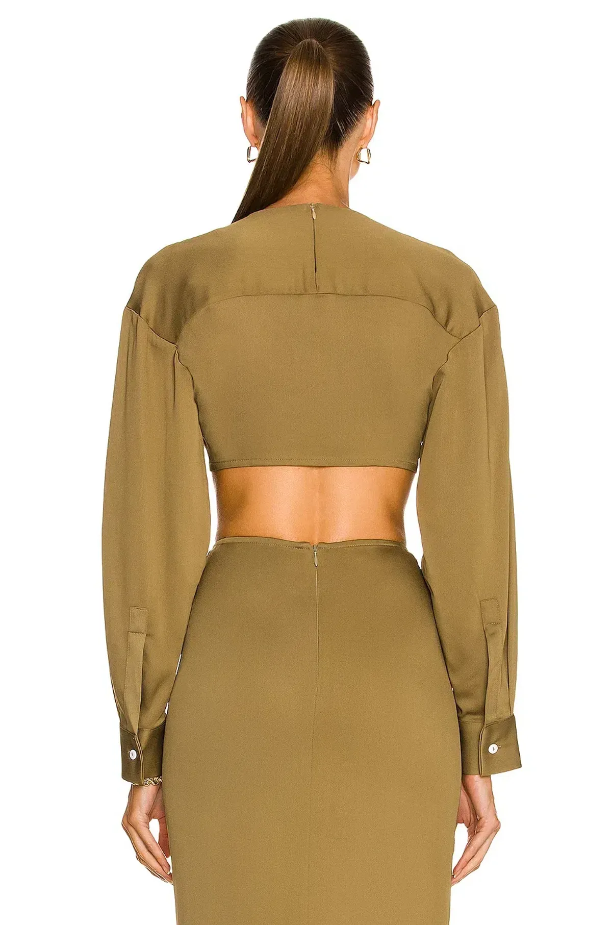 Christopher Esber Ruched Crop Top & Ruched Skirt Set Green Size M / Au 10 - Image 3