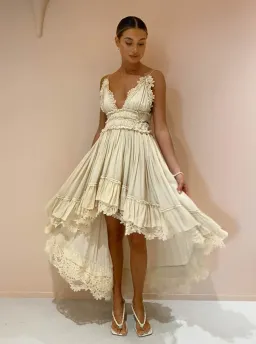 Magali Pascal Emiliana Midi Dress in Ivory Cream Size M / Au 10 for rent on The Volte - image 3