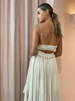 Magali Pascal Emiliana Midi Dress in Ivory Cream Size M / Au 10 for rent on The Volte - image 2