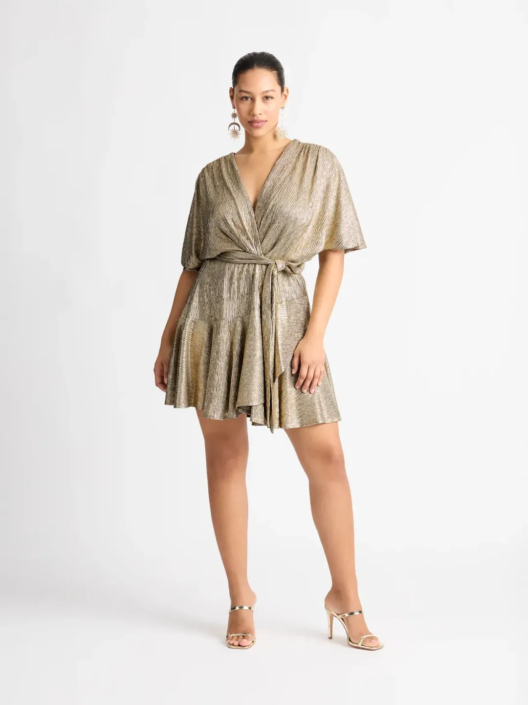 Sheike Isabel Mini Dress Gold Size 10 / M for rent on The Volte - main image