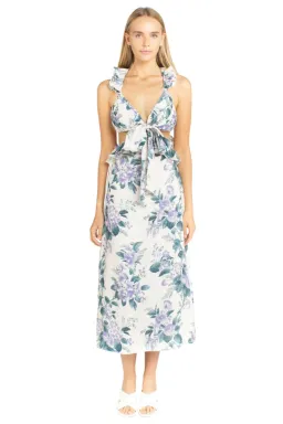 Zimmermann Cassia Ruffle Midi Dress Print Size 8 for rent on The Volte - image 1